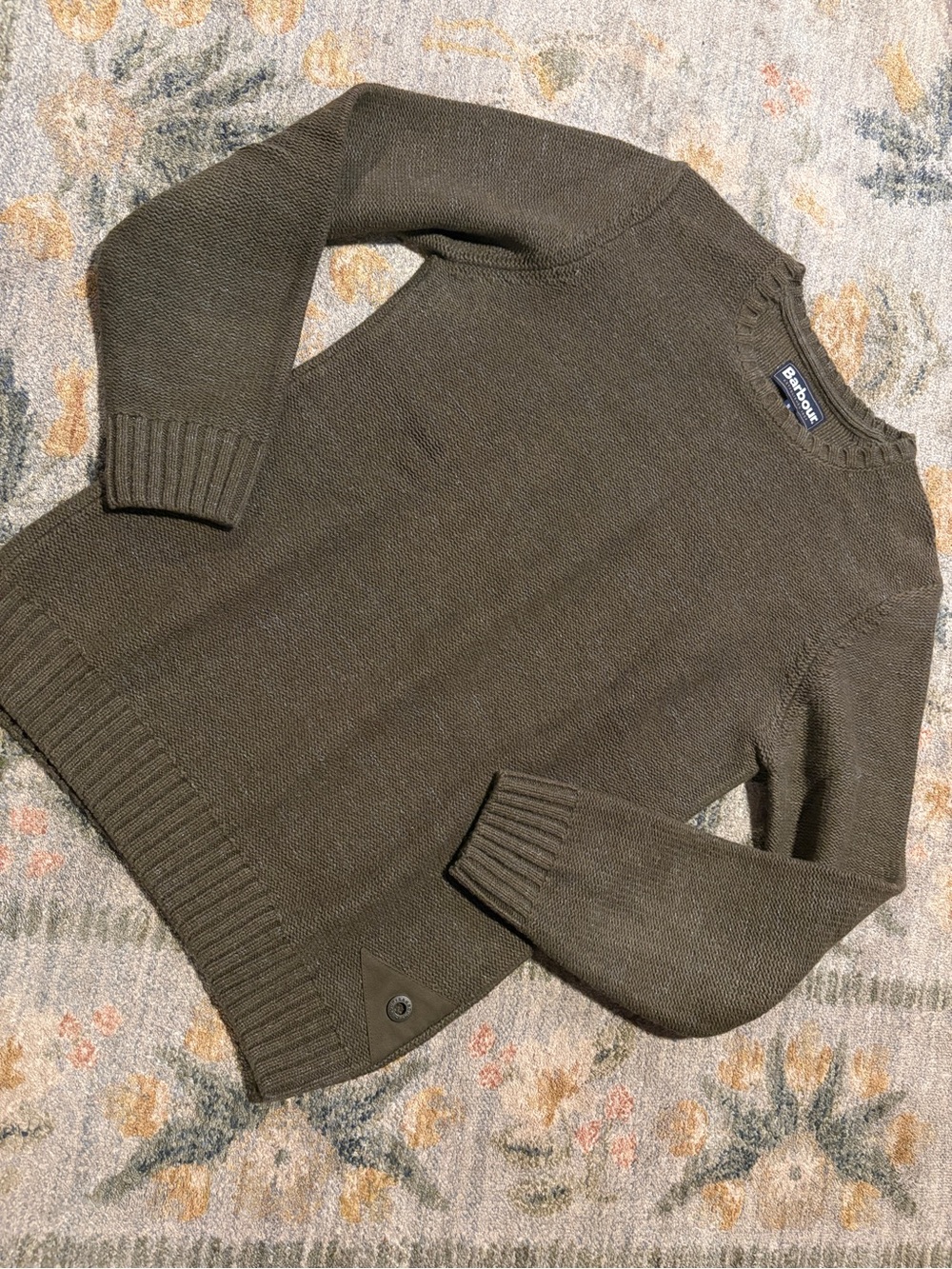Barbour North Sea Crewneck Knit Sweater Wool Blend Mens Small